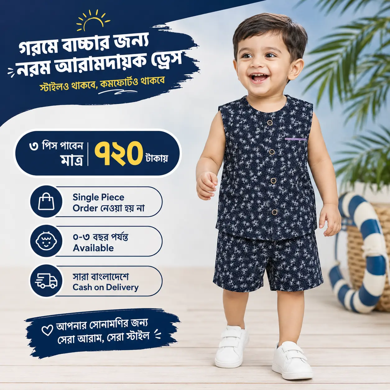 Navy Summer Baby Dress